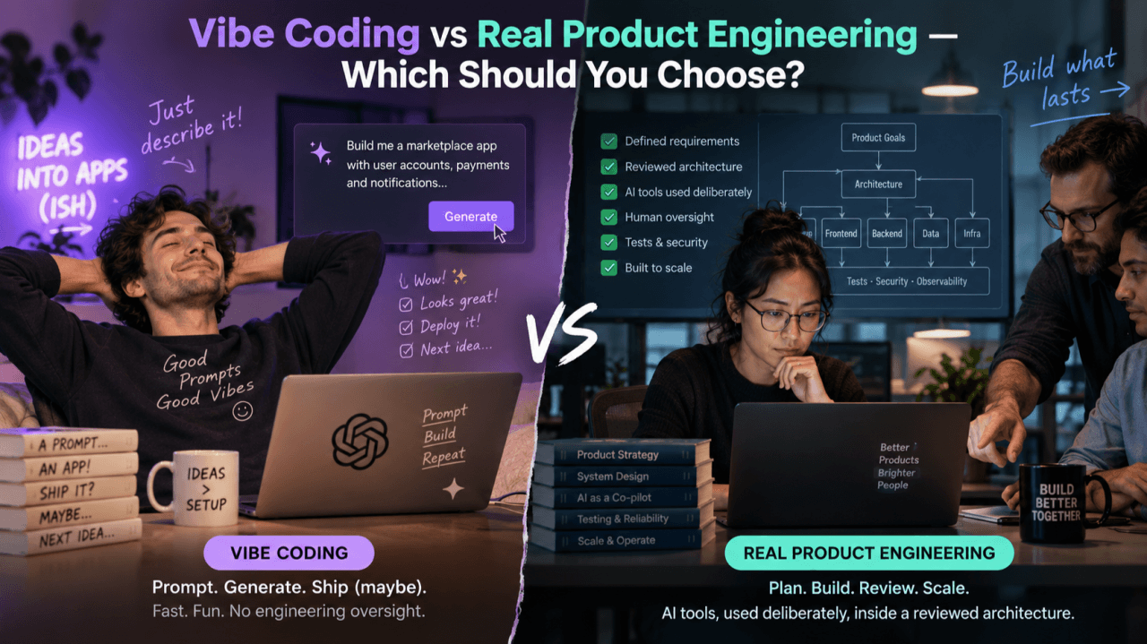 Vibe Coding vs. Real Product Engineering — Which Should You Choose? article cover