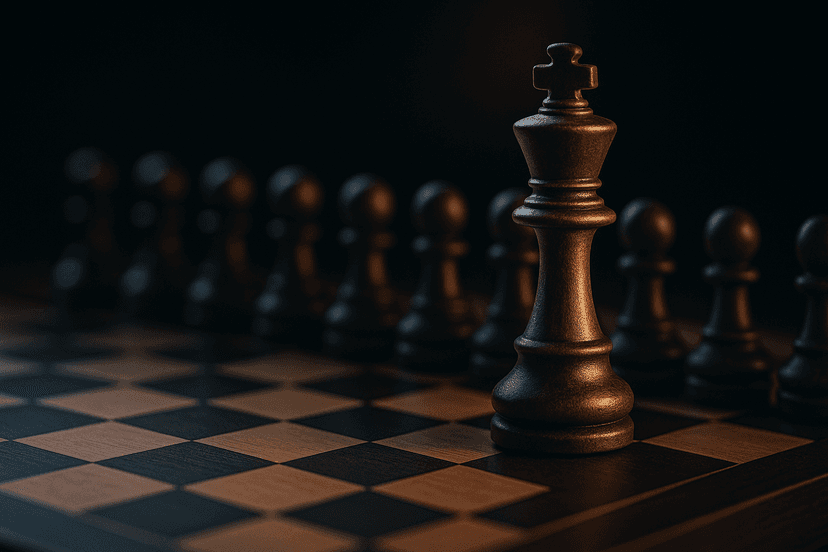 Chess king piece symbolizing strategy vs tactics